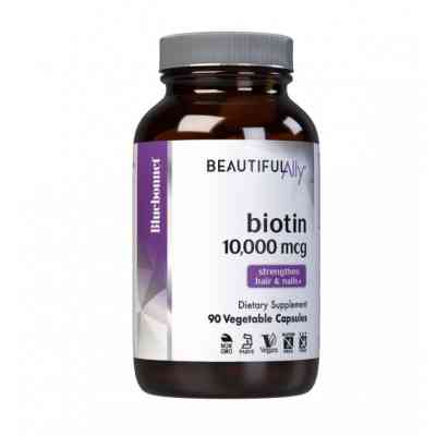 Вітамін Bluebonnet Nutrition Біотин, 10 000 мкг, Beautiful Ally, 90 вегетаріанських капсу (BLB1504) Вінниця