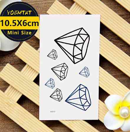 Тимчасове тату "Діаманти" - розмір стікера 10*6см Київ