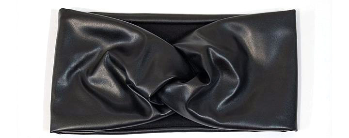 Повязка женская экокожа утепленная черная Киев - изображение 1