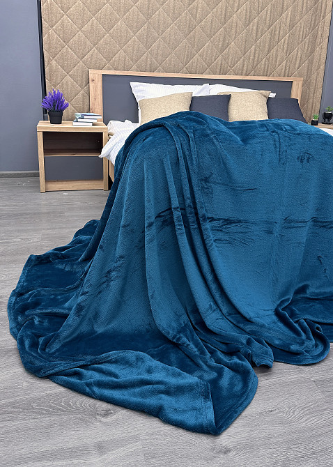 Плед класичний 200х220 см (+-5см) Синій (87-086) Київ - фото 7