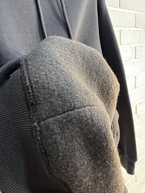 Худі жіноче Pepper&mint 23-01 OVER подовжений з капюшоном з кишенею утеплений фліс чорний, чорний, L Київ - фото 11