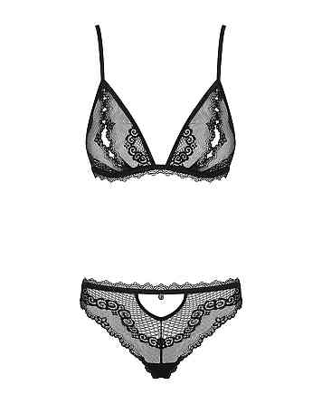 Сексуальний комплект із відкритими сосками Obsessive Millagro 2-pcs set black S/M Sex Aura Київ