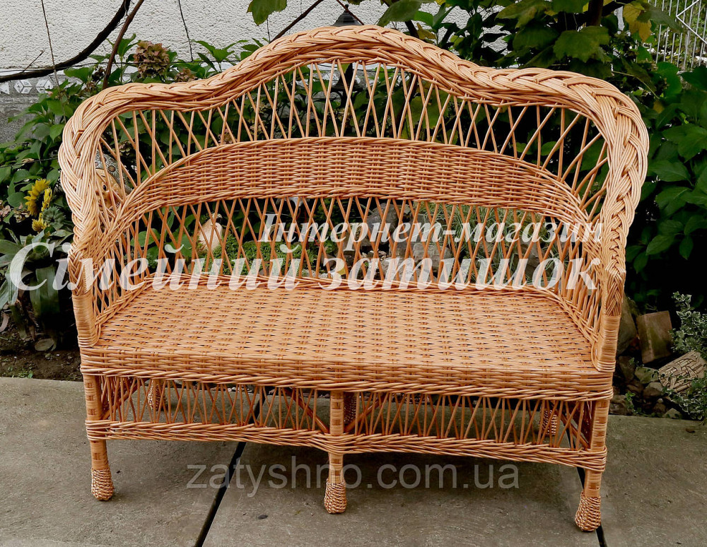 Диван плетений прямий з лози кавовий Київ - фото 2