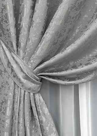 Комплект готових штор VR-Textil Льон мармур Pavliani ХО № 1263ш Світло-сірий 150х250 см 2 шт (37-0316) Київ