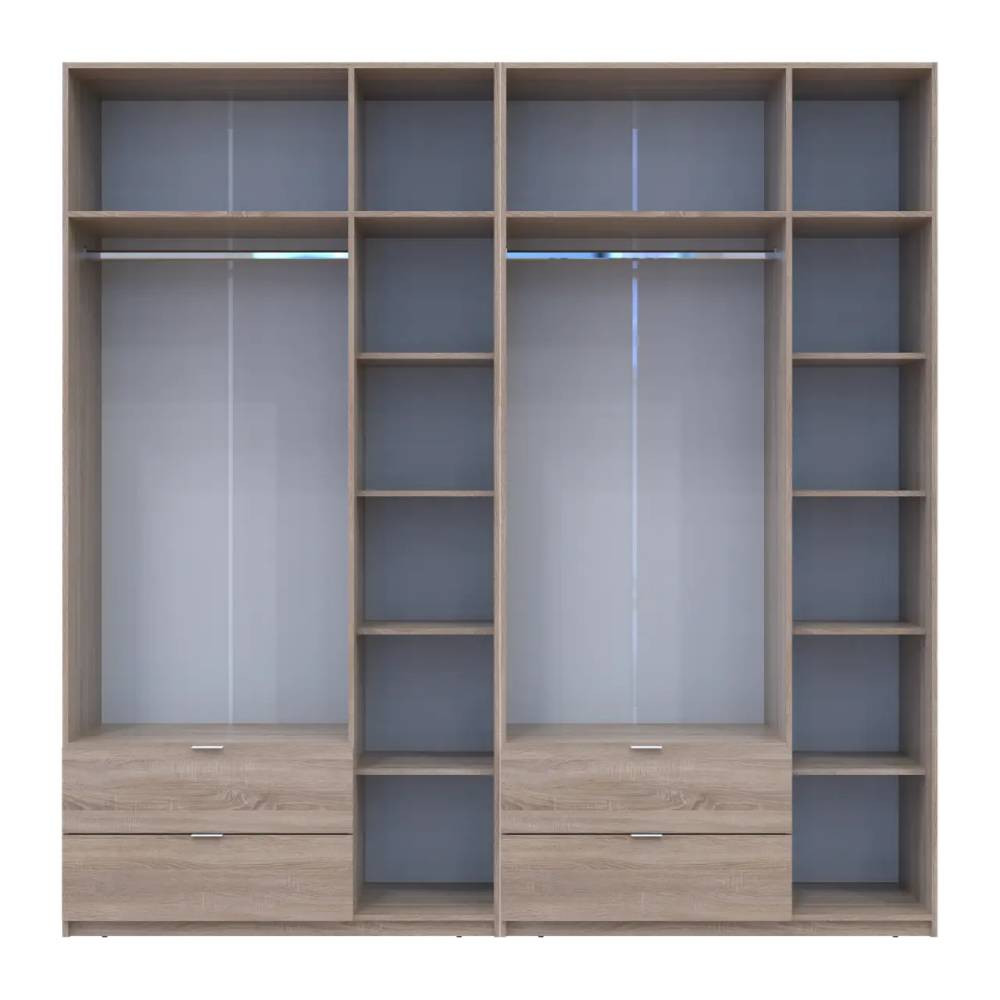 Шкаф для одежды Doros Лукас Дуб сонома 3+3 ДСП 240х50х240 DRS-011703 (42005107) Днепр - изображение 5