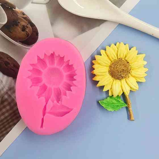 Молд силиконовый Подсолнух 80 на 55 мм розовый Киев
