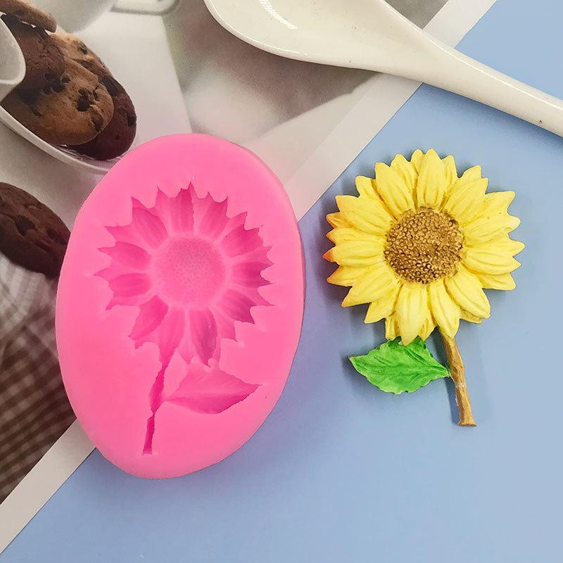 Молд силиконовый Подсолнух 80 на 55 мм розовый Киев - изображение 1