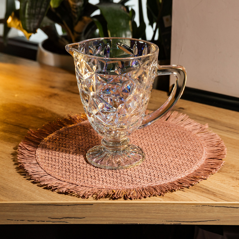 Кувшин стеклянный для компота 1.2 л ребристый фигурный графин для лимонада мохито сангрии напитков HP-19-171 Киев - изображение 3