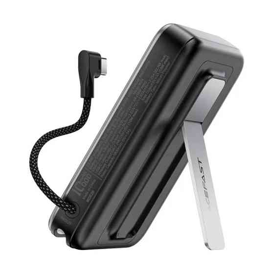 Павербанк 10000 mAh ACEFAST M24-10000 22.5W быстрая зарядка магнитный встроенный кабель подставка power bank повербанк Одесса