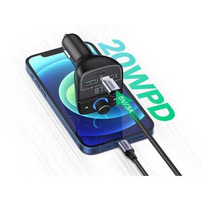 FM модулятор Ugreen CD229 Bluetooth Car Charger (5.0+PD+QC3.0+USB Flash Drive+TF (CD229) Винница - изображение 2
