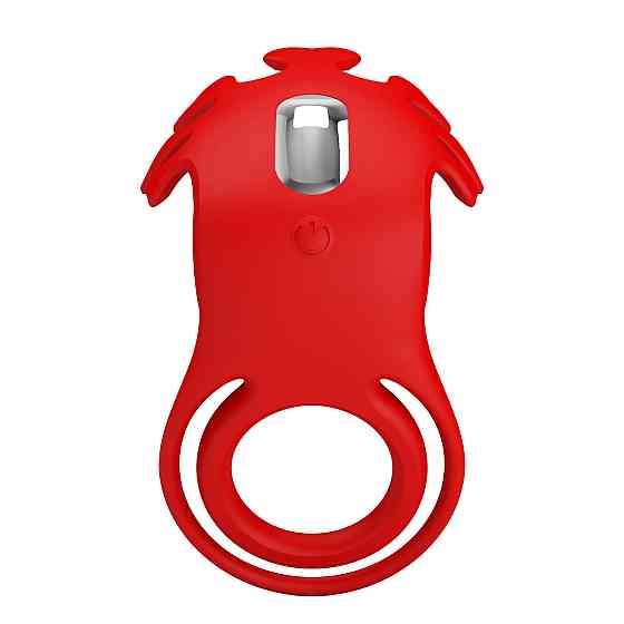 Віброкільце PRETTY LOVE - VIBRATION PENIS RING, Ruben, 7 vibration functions red Sex Aura Київ