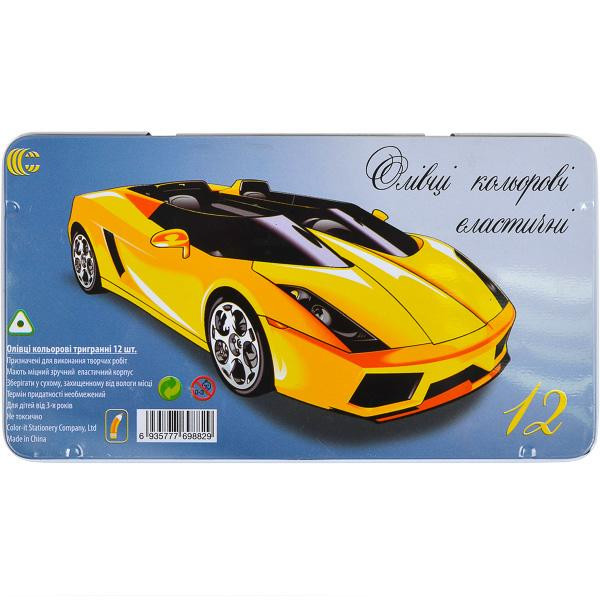 Олівець 12 кольорів CRМ555-12 Metal elastico "С" Машинка Вінниця - фото 1