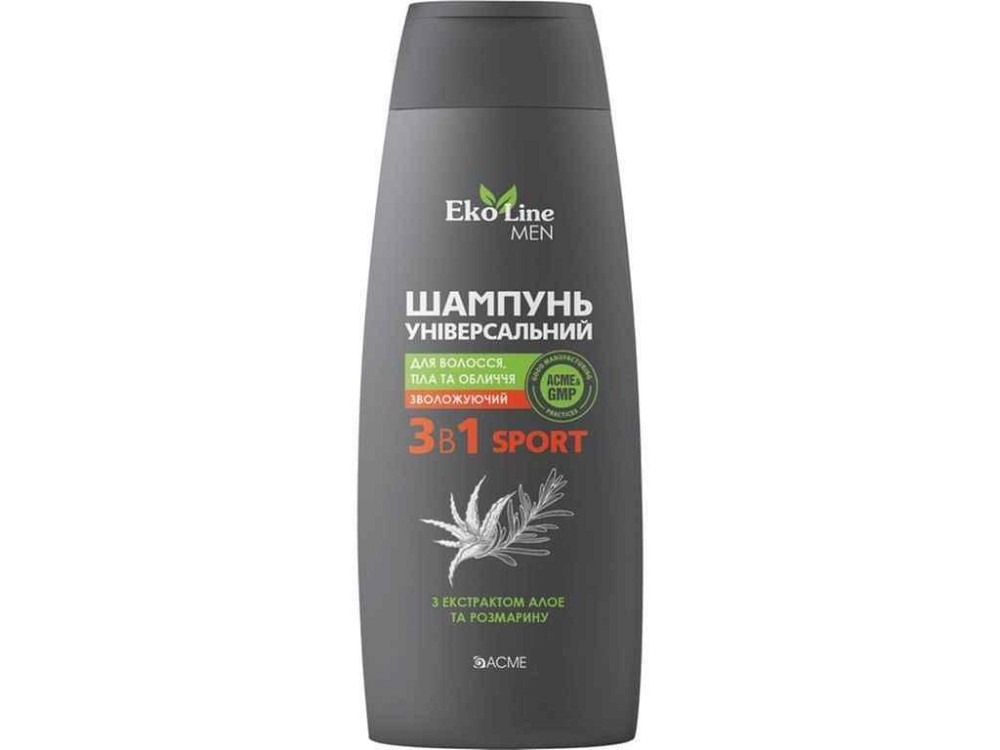 Шампунь-кондиціонер 400мл гель 3в1 MEN Sport ТМ EKOLINE Solmir Київ - фото 1