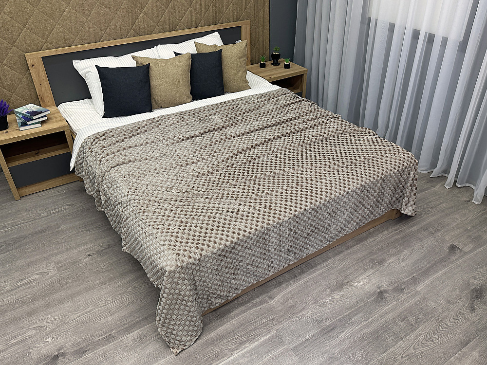 Плед-покривало Шахи 200х210 см (+-5см) Какао (87-036) Київ - фото 2