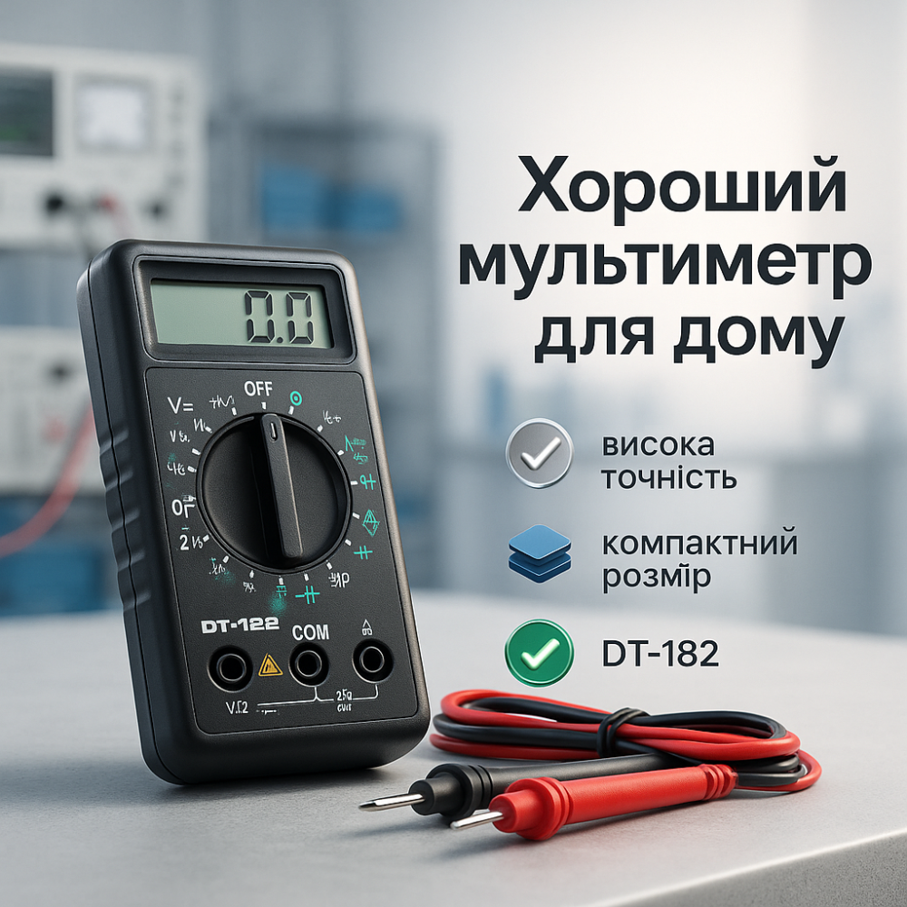Мультиметр индикатор напряжения DT-182, Цифровой мультиметр для дома, Тестер для электрика QK-43 Львов - изображение 12