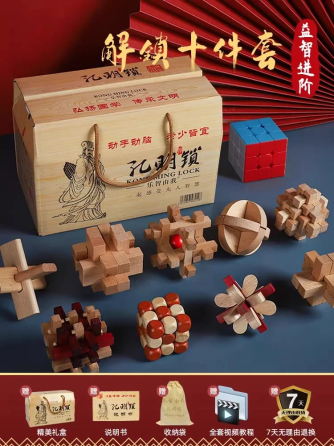 Набор головоломок Kong Ming Lock (10 в 1) Дерево Киев