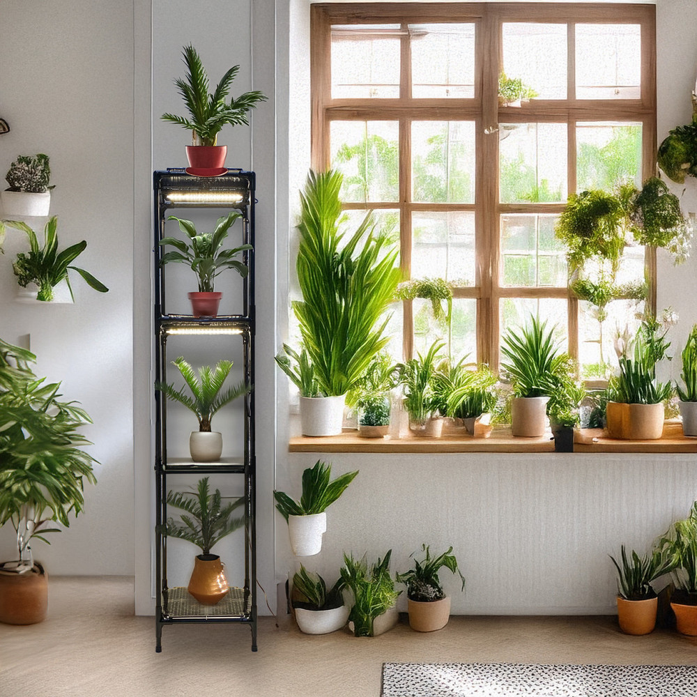 Висока підлогова підставка для рослин Bashta Light, стійка для квітів з підсвічуванням 3-ма LED фіто Бориспіль - фото 1