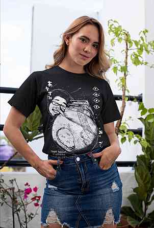 Футболка з аніме принтом Добраніч, Пунпун оверсайз (S/M/L) Чорний AnimeJ0317 Дніпро