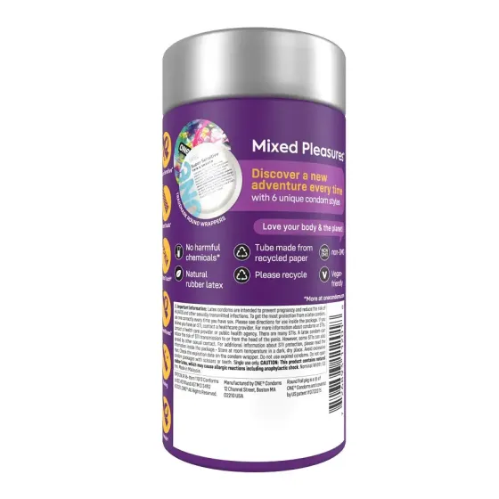 Презервативи ONE Mixed Pleasures 12 шт, подарункова упаковка тюб Львів