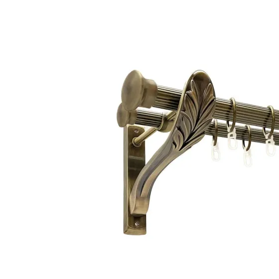 Карниз Orvit Дуо металевий дворядний ретро рифлена труба кільце металеве Антик 25\19 мм 300 см (00-00016517) Львов