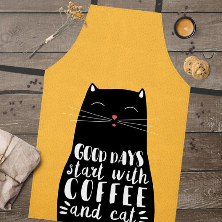 Фартух Хороший день починається з кави і кота Вінниця - фото 1