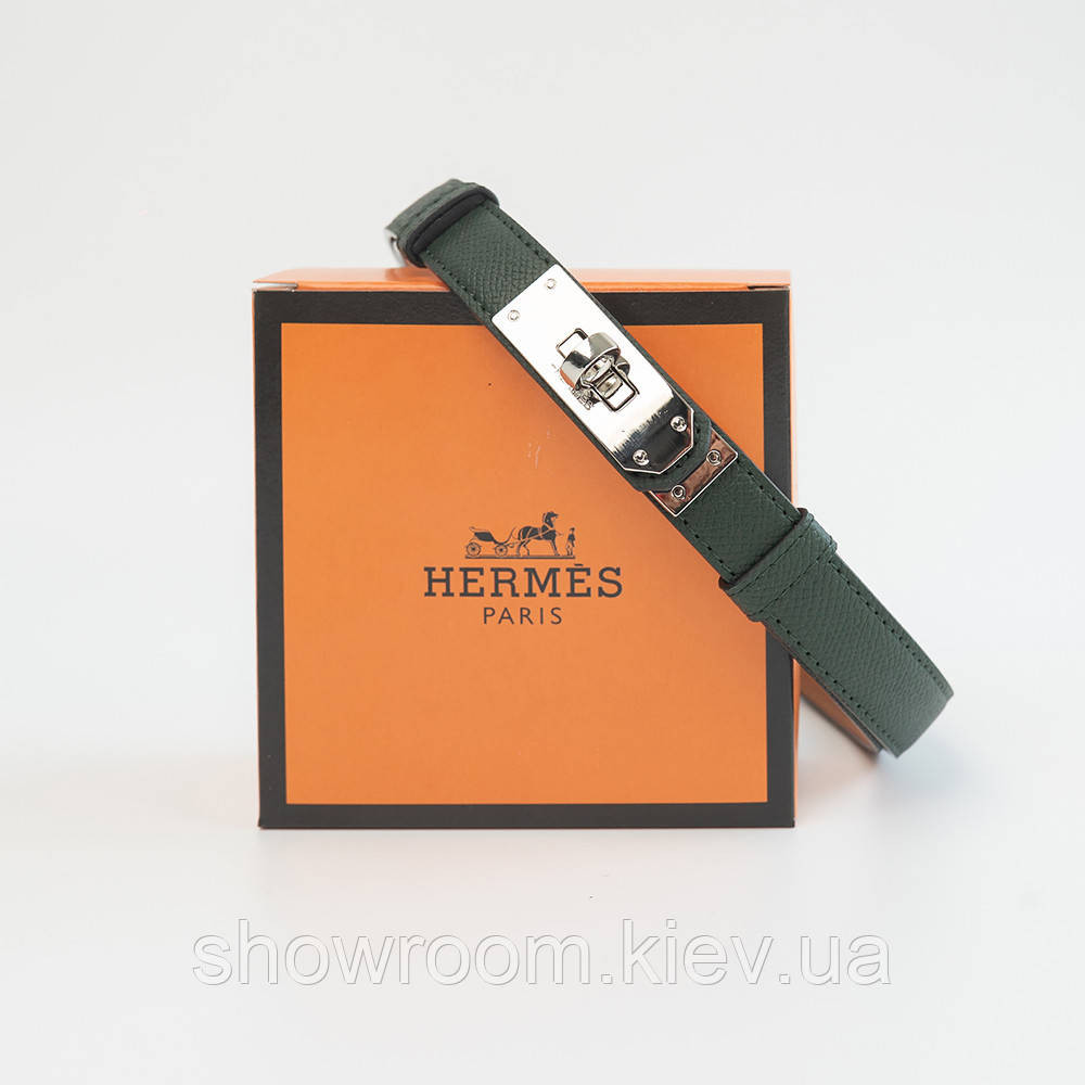 Жіночий ремінь шкіряний Hermes Гермес (280-2) зелений Київ - фото 3