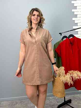 Женская льняная туника большого размера Inga 50-52, Капучино Киев