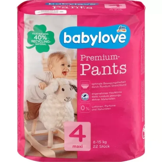 Преміум підгузники трусики babylove 4, maxi 8-15kg, 22 St (Німеччина) babylove Pants Premium Gr. 4,  Львів