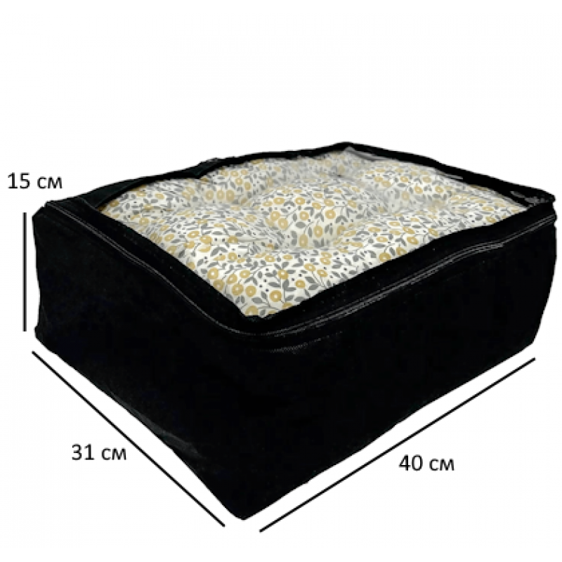 Большая дорожная сумка для вещей с ручкой и прозрачной вставкой P001 40x31x15 см (Черный) Сумы - изображение 2