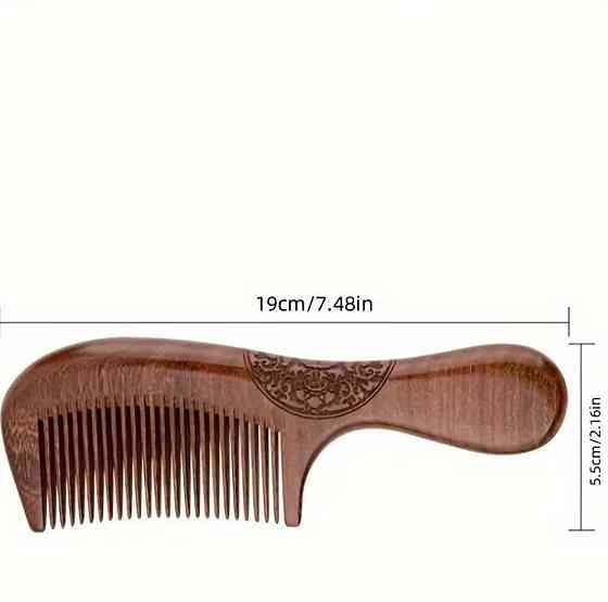 Гребінець із сандалового дерева для волосся з ручкою, дерев’яна розчіска Київ