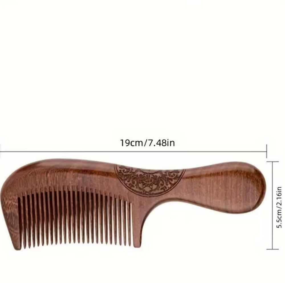 Гребінець із сандалового дерева для волосся з ручкою, дерев’яна розчіска Київ - фото 2