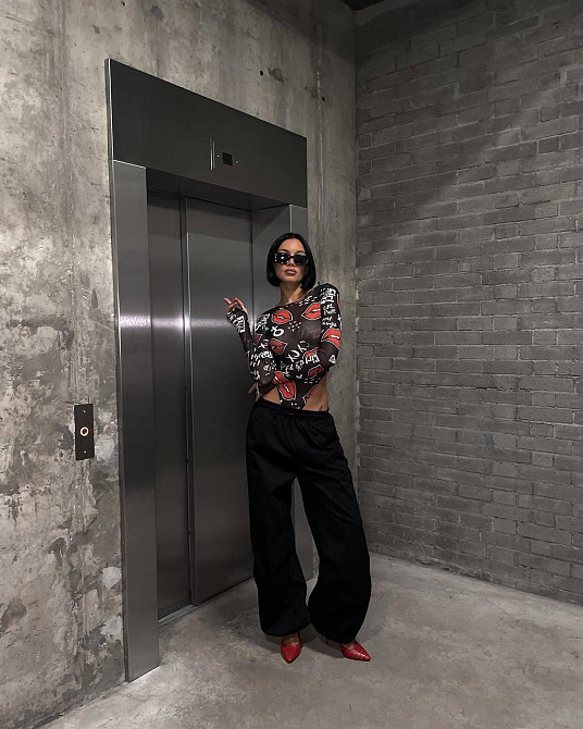 Женский стильный принтованный боди из сетки Одесса - изображение 10