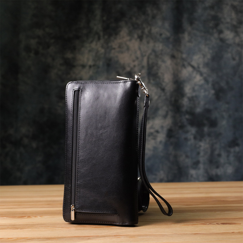 Мужской клатч на одно отделение из гладкой натуральной кожи Tony Perotti 20860_1 (9770 nero) Черный Киев - изображение 2