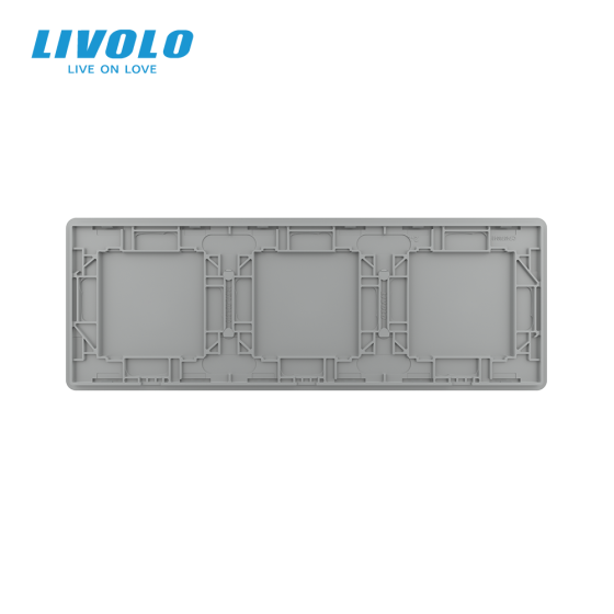 LIVOLO Рамка 3-постова порожня для трьох Х-сенсорних вимикачів (Х-Х-Х) LIVOLO, загартоване скло Коломыя