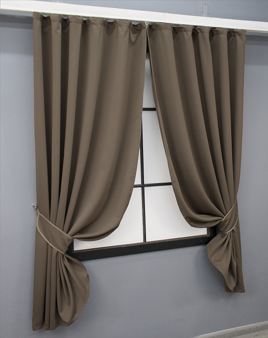 Комплект коротких штор VR-Textil Блекаут Midnight № 1673ш Какао 130х170 см 2 шт (35-0327) Київ - фото 2