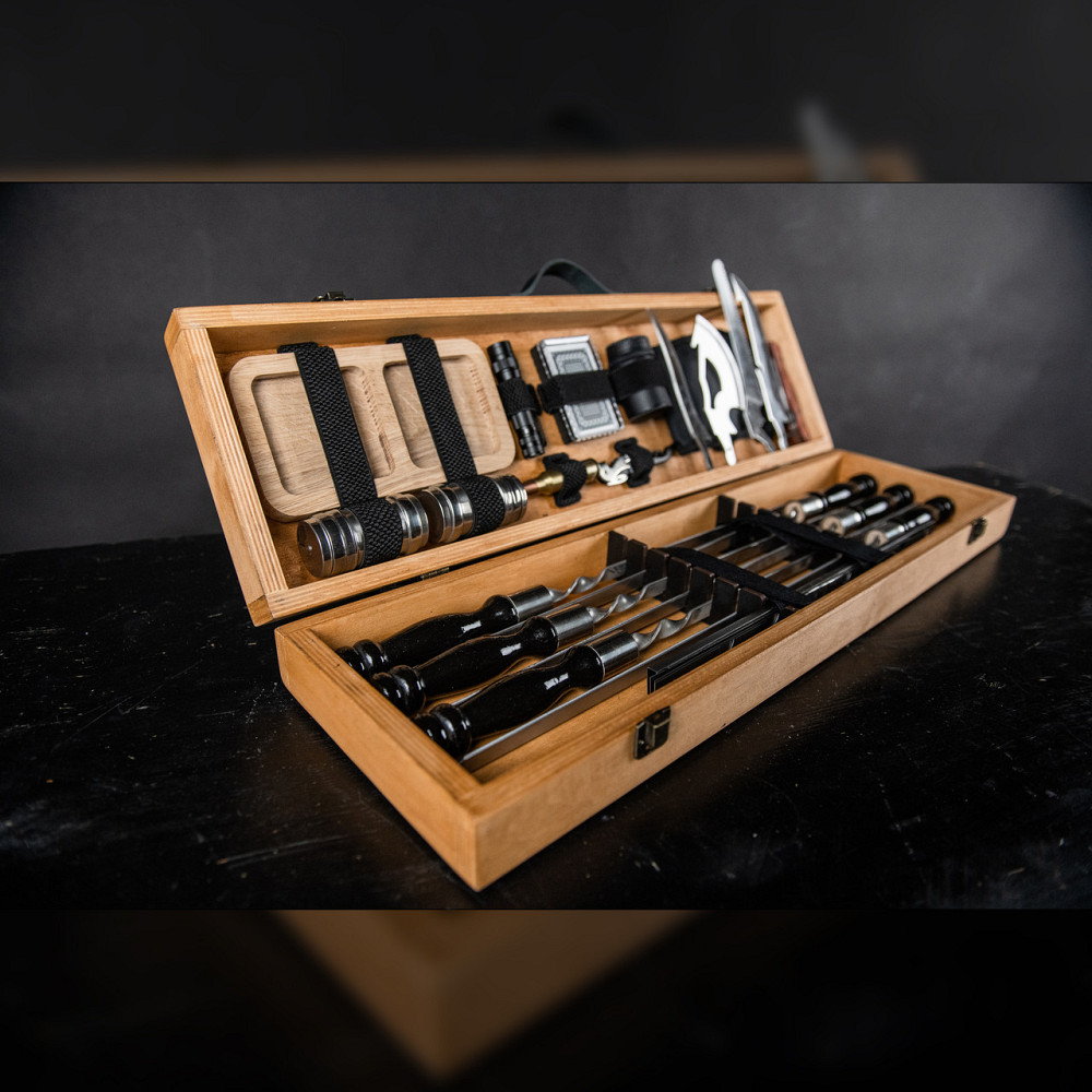 Шампури подарункові набір бокс для пікніка гриля та барбекю Оригінальні Віп подарунки на день народження татові, хлопцю, Тернопіль - фото 5