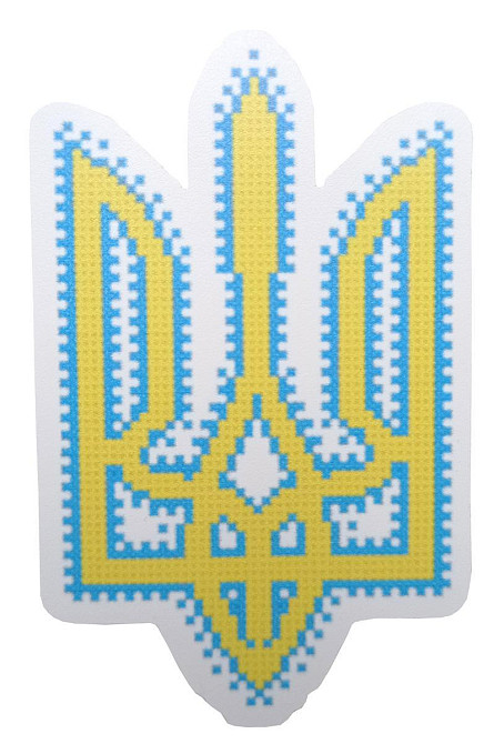 Наклейка на чемодан, велосипед, ноутбук Ukrainian Tryzub with embroidery Киев - изображение 1