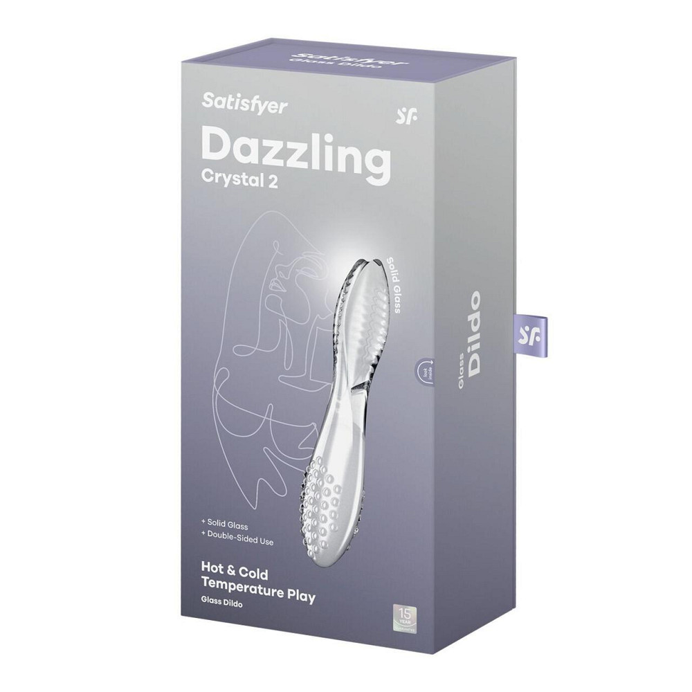 Двосторонній скляний дилдо Satisfyer Dazzling Crystal 2 Transparent Sex Aura Київ - фото 5