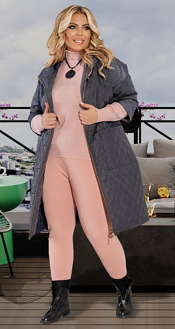 Пальто з плащової тканини на змійці (50) Київ - фото 4