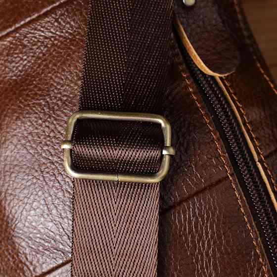 Мужская сумка через плечо из гладкой натуральной кожи Vintage 22965 Коричневый Киев