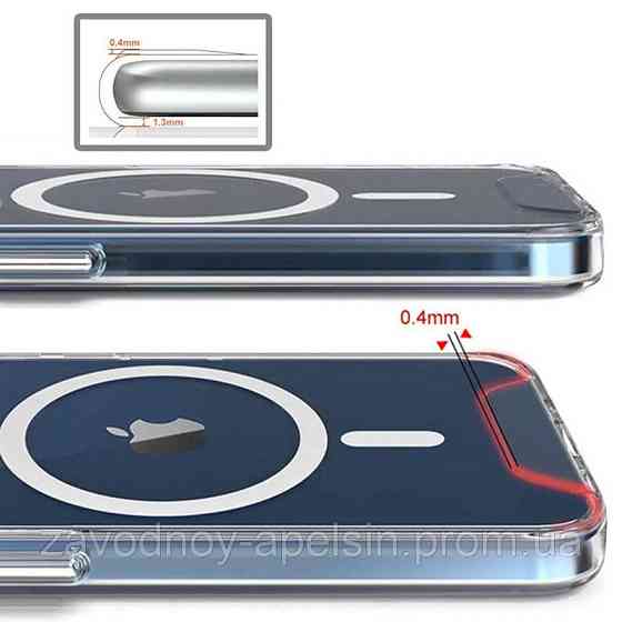 Iphone 16 Plus Прозрачный чехол Магнит (TPU+PC) Одесса