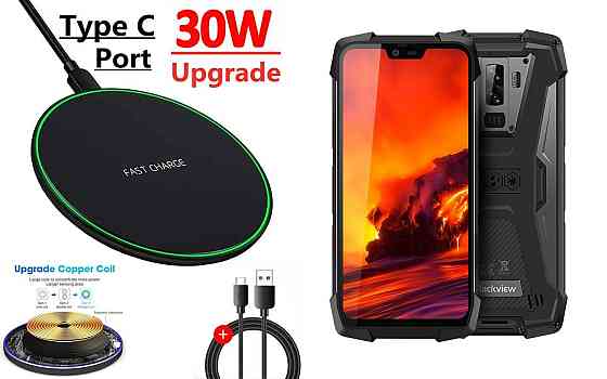 Беспроводное зарядное устройство Copper до 30W для Blackview BV9900, BV9900 Pro, USB-C, LED Киев