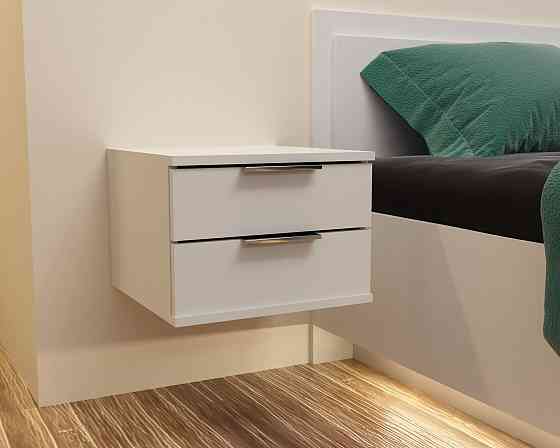 Тумба навесная прикроватная Кристалл, Белый, 400/400/290 Львов