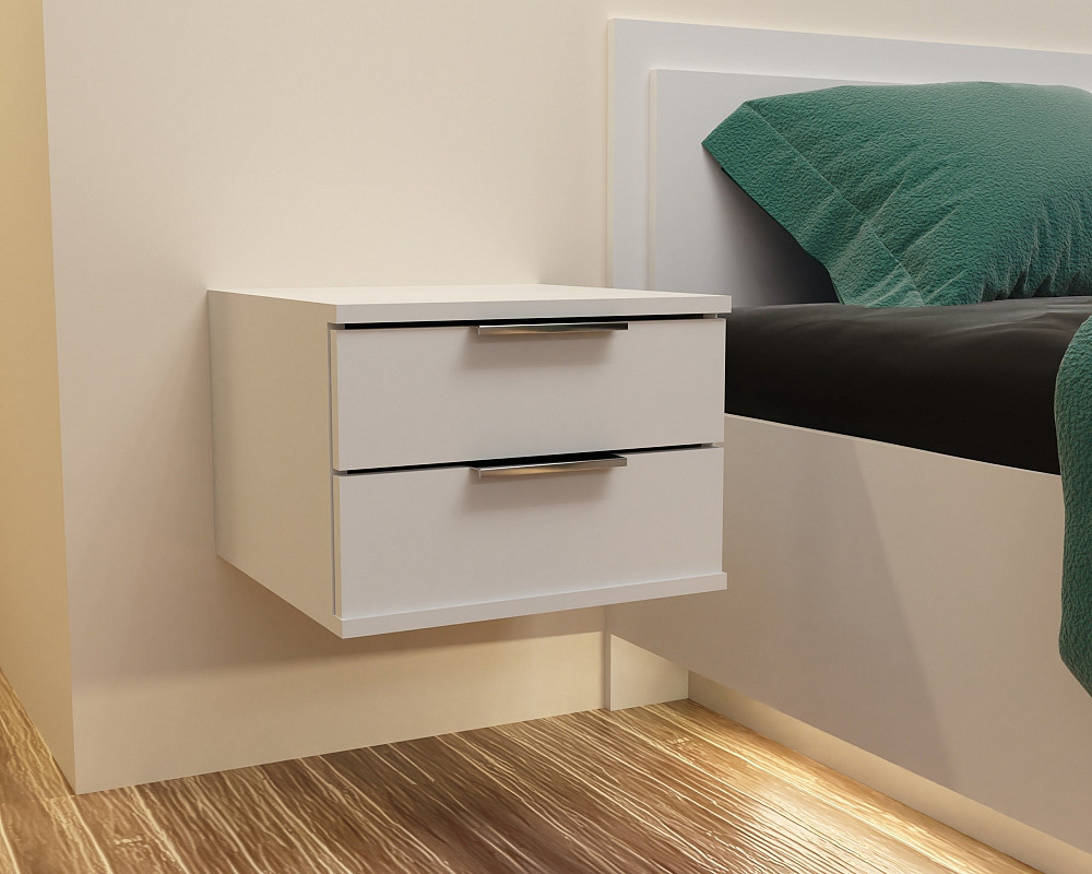 Тумба навісна приліжкова Крістал, Білий, 400/400/290 Львів - фото 2