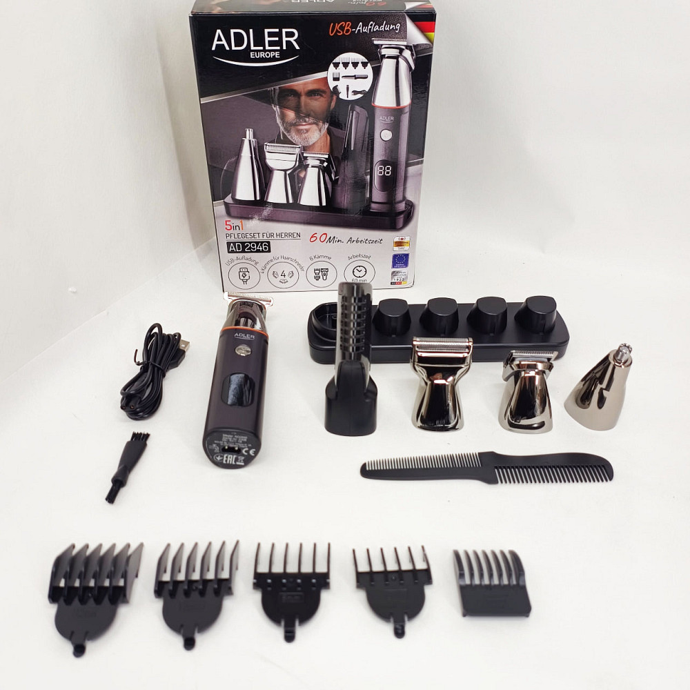 Тример 5в1 ADLER AD 2946 POLAND акумуляторний для стрижки волосся носа бороди тіла бритва VA-75 Львів - фото 19