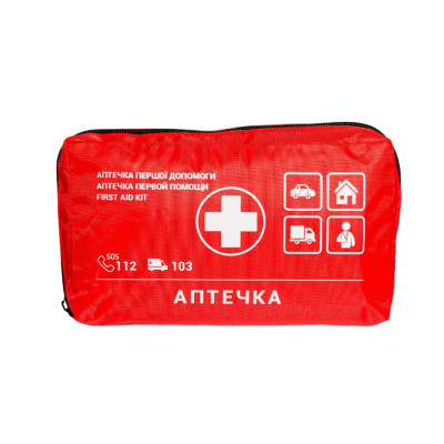 Автомобільна аптечка Poputchik згідно ТУ футляр м&apos;який червоний 19х8х14 (02-002-М) Вінниця - фото 3