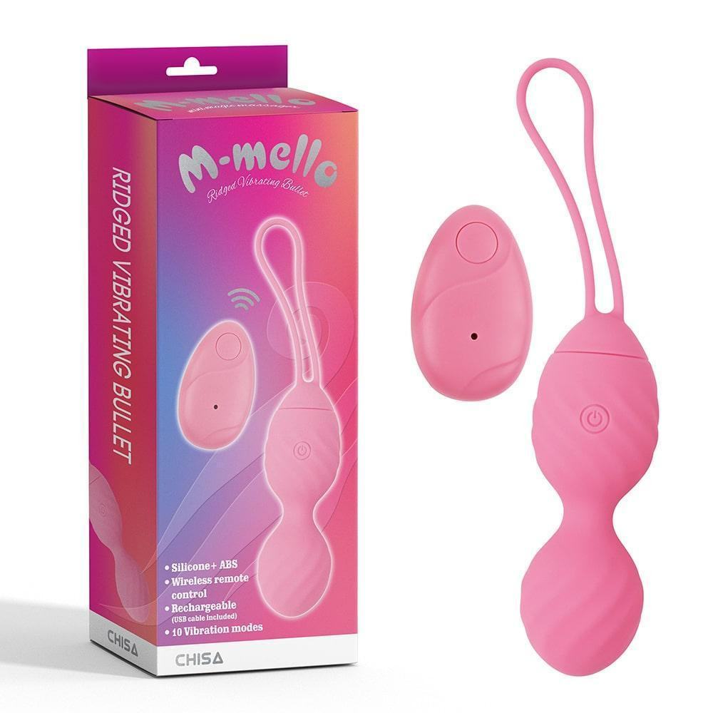 Виброяйцо с пультом управления Chisa M-mello Ridged Vibrating Bullet, розовый Sex Aura Киев - изображение 1