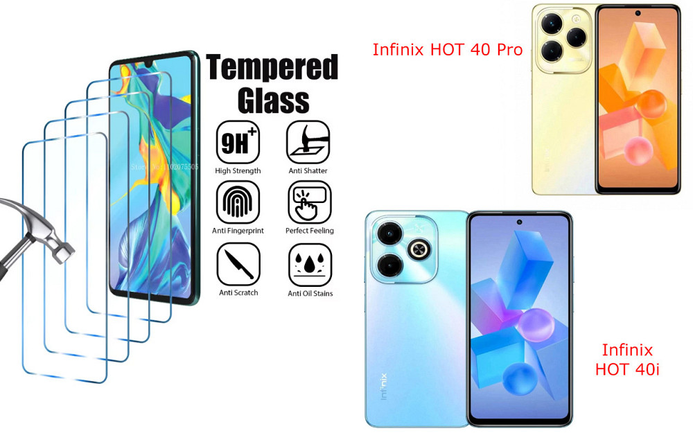 Защитное стекло ArmorGlass для Infinix HOT 40 Pro, HOT 40i – устойчивое к царапинам и ударам Киев - изображение 1