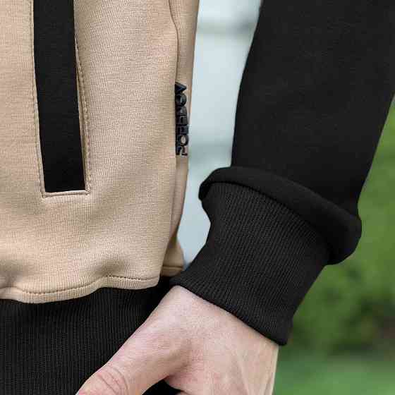 Кремовий чоловічий весно-осінній бомбер на кнопках Pobedov Blast Київ