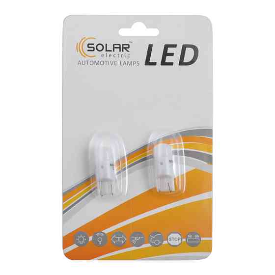 LED автолампа Solar 12V T10 W2.1x9.5d SMD 1,5W white 2шт Киев